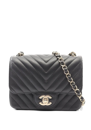 CHANEL Pre-Owned 2018 Chevron V-stitch mini shoulder bag - Black
