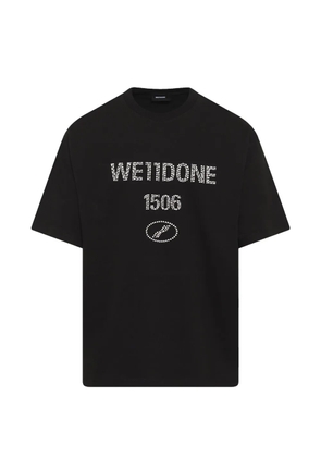 We11done washed pearl-embellished T-shirt - Black