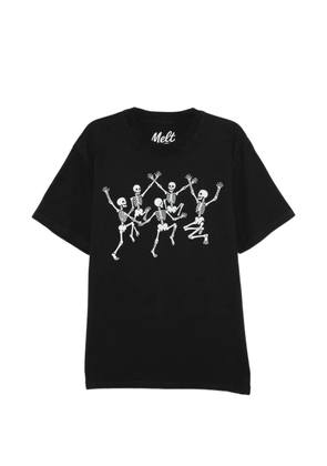 Melt skeleton-print crew neck T-shirt - Black