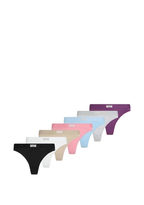 Karl Lagerfeld Days Of The Week logo-patch thongs (set of seven) - Black