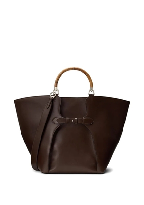 Ralph Lauren Collection The Ralph burl wood-handle tote bag - Brown