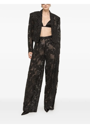 NISSA embellished lace palazzo pants - Black