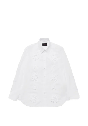 Simone Rocha floral-appliqué ruffled shirt - White