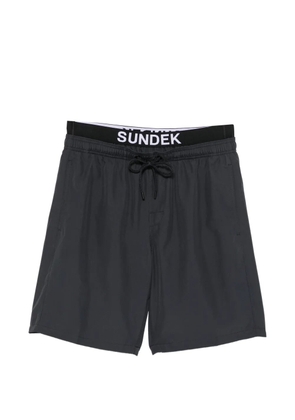 Sundek logo-waistband swim shorts - Black