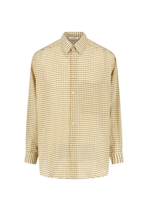 Auralee Airy gingham-check shirt - Yellow