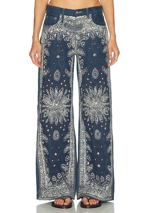 R13 Darcy Flare in Blue - Blue. Size 26 (also in ).