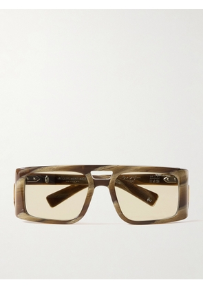 Jacques Marie Mage - Decade Collection Windsor Square-Frame Tortoiseshell Acetate and Silver-Tone Sunglasses - Men - Tortoiseshell