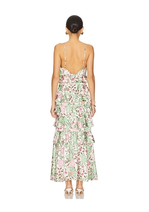 ELLIATT Maysa Maxi Dress in Green. Size L. Also in M, S.
