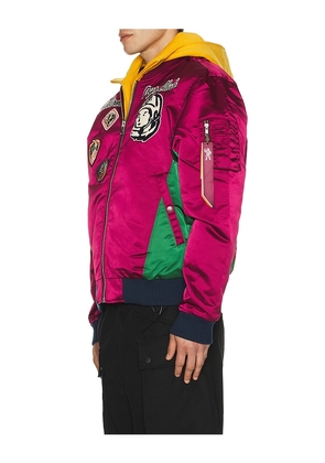 Billionaire Boys Club Space Suit Bomber Jacket in Burgundy. Size S. Also in M, XL/1X.