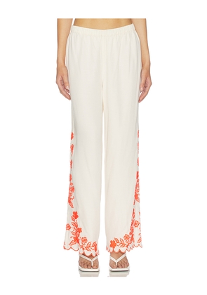 Amanda Uprichard Coraline Pants in Cream,Orange. Size S. Also in XS, M, L, XL.