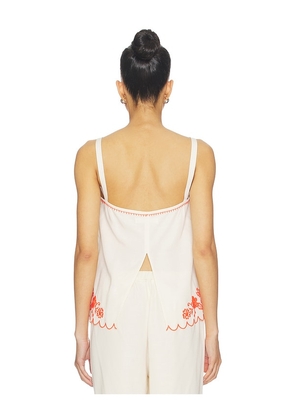 Amanda Uprichard Coraline Top in Cream,Orange. Size XS. Also in L, M, S, XL.