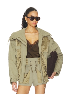 BALMAIN Batwing Two Pockets Twill Bomber in Army. Size 34. Also in 38.