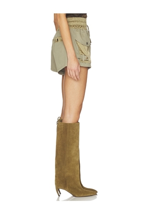 BALMAIN Two Pockets Cotton Twill Short in Army. Size 34. Also in 38.
