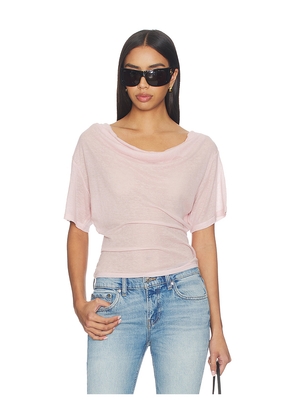 EB Denim Madeo Cowl Neck Tee in Rose. Size XS. Also in S, M, L.