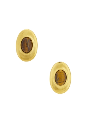 BRACHA Cari Oval Earrings in Metallic Gold.