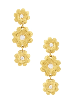 BRACHA Mya Earrings in Unique Color & Gold in Metallic Gold.