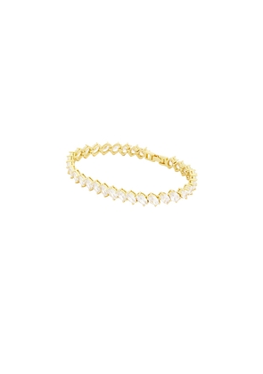 BRACHA Karter Tennis Bracelet in Metallic Gold.