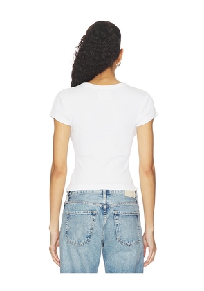 Citizens of Humanity Tabi Short Sleeve Cardigan in White. Size XS. Also in S, M, L, XL.