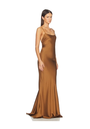 The Andamane Ninfea Maxi Slip Dress in Metallic Bronze. Size 38/XS. Also in 40/S, 42/M.