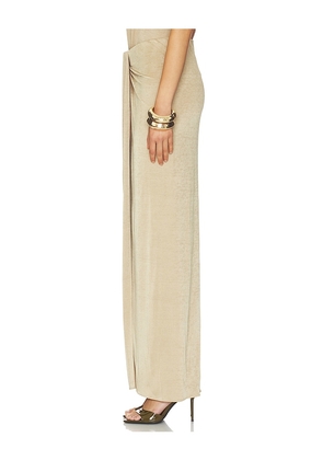 The Andamane Anja Draped Maxi Skirt in Metallic Gold. Size 38/XS. Also in 40/S.