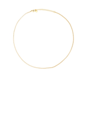 Alexa Leigh Petite Tennis Necklace in Metallic Gold.