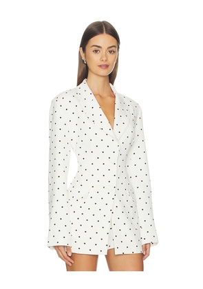 AFRM Edel Blazer in Blanc Pin Dot in White. Size S. Also in L, M, XL, XS, XXL.