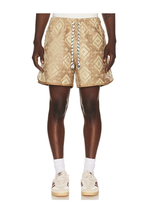 adidas Originals x Clot By Edison Chen Ikat Sprinter Short in Beige. Size S. Also in M, L, XL/1X, XXL/2X.