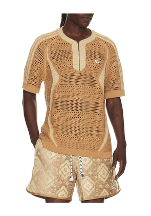 adidas Originals x Clot By Edison Chen Knit Jersey in Tan. Size XS. Also in S, M, L, XL/1X, XXL/2X.