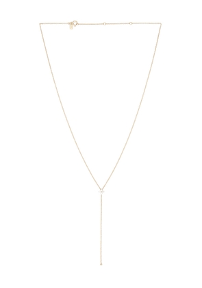 EF COLLECTION Diamond Fleur Lariat in Metallic Gold.