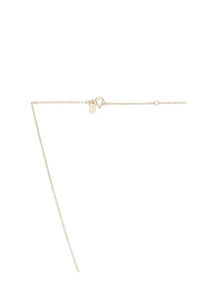 EF COLLECTION Diamond Fleur Lariat in Metallic Gold.