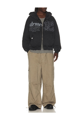 DRMERS CLUB Parallel Zip Up Hoodie in Black. Size S. Also in M, L, XL/1X.