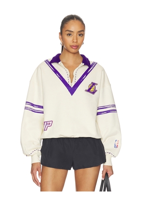 DANNIJOPRO The Letterman Pullover in Cream. Size XS. Also in S, M, L.