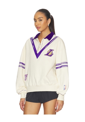 DANNIJOPRO The Letterman Pullover in Cream. Size XS. Also in S, M, L.
