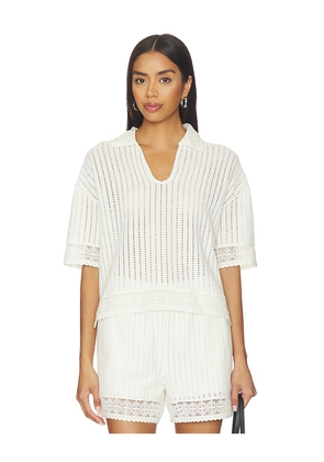 ALLSAINTS Elma Crochet Top in White. Size M. Also in XS, S, L.