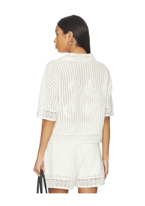 ALLSAINTS Elma Crochet Top in White. Size M. Also in XS, S, L.