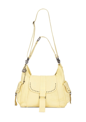 Free People Wtf Leigh Distressed Hobo Bag in Lemon.