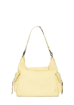 Free People Wtf Leigh Distressed Hobo Bag in Lemon.