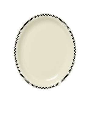 Fish's Eddy Checkerboard Medium Platter in Cream.