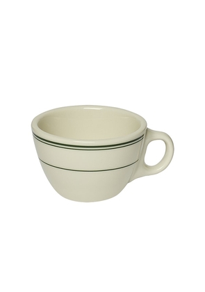 Fish's Eddy Greenband Tea Cup in Cream.