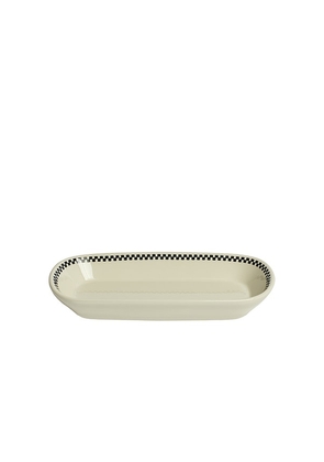 Fish's Eddy Checkerboard Celery Tray in Cream.