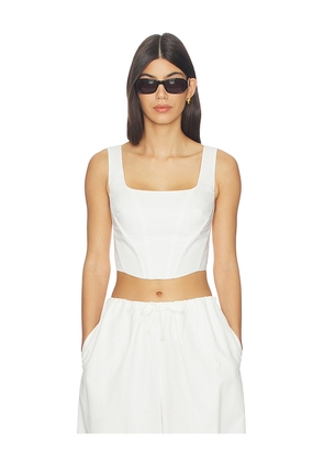 SIMKHAI Clio Cotton Bustier Top in White. Size 00. Also in 2, 4, 6, 8, 10.