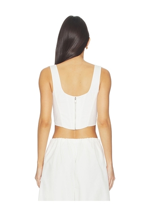SIMKHAI Clio Cotton Bustier Top in White. Size 00. Also in 0, 10, 2, 4, 6, 8.