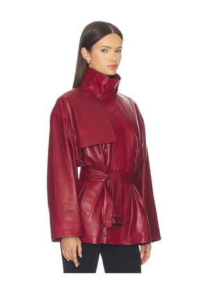 FRAME x Alexandra Leclerc The Alexandra Leather Trench in Red. Size XS. Also in S, M, L.