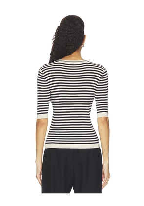 FRAME The Cruise Sweater in Black,White. Size XS. Also in S, M, L.