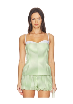 SIMKHAI Charlee Bustier Top in Green. Size S. Also in XS, M, L.
