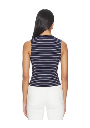 Good American The Rib Splay Top in Navy. Size XS. Also in S, M, L, XXXL/3X, XXXXL/4X.