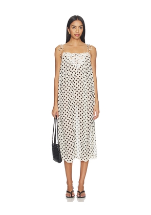 For Love & Lemons Estelle Cover Up Maxi Dress in Cream. Size XS. Also in S, M, L, XL.