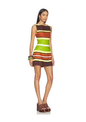 FAITHFULL Jacie Mini Dress in Brown. Size S. Also in XS, M.