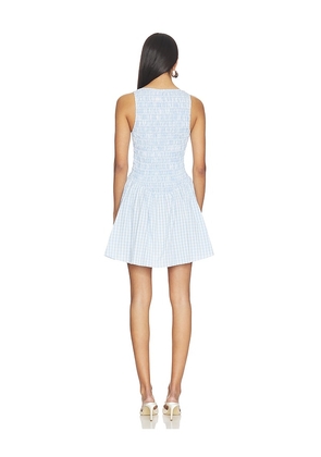 FAITHFULL Martina Mini Dress in Baby Blue. Size S. Also in L, M, XL, XS.