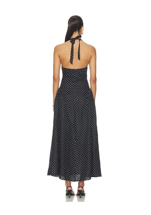 FAITHFULL La Cala Midi Dress in Black,White. Size XS. Also in L, M, S, XL.